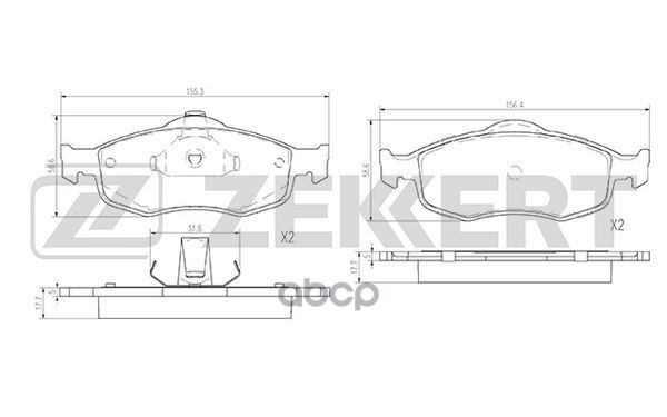 Колодки торм. диск. передн. Ford Cougar 98-  Mondeo I-II 93-  Scorpio I-II 92- Zekkert арт. bs-2870