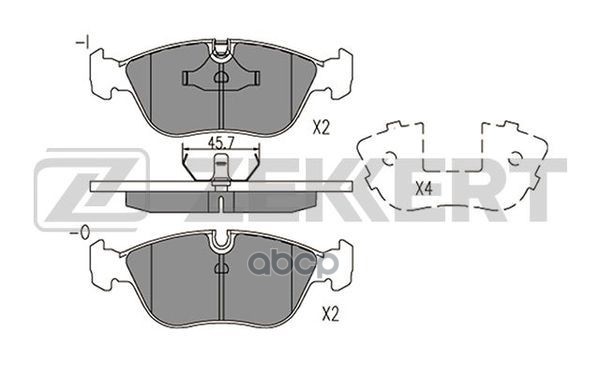Колодки торм. диск. передн. Volvo 850 91-  C70 97-  S70 96-  V70 95- Zekkert арт. bs-2875
