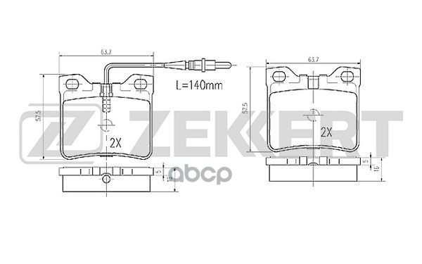 Колодки торм. диск. задн. с датчиком MB V-Class (638/2) 96-  Vito (638) 96- Zekkert арт. bs-2890