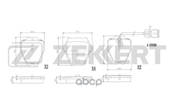 Колодки торм. диск. передн. с датчиком Audi A6 II 99-  A8 98- Zekkert арт. bs-2898