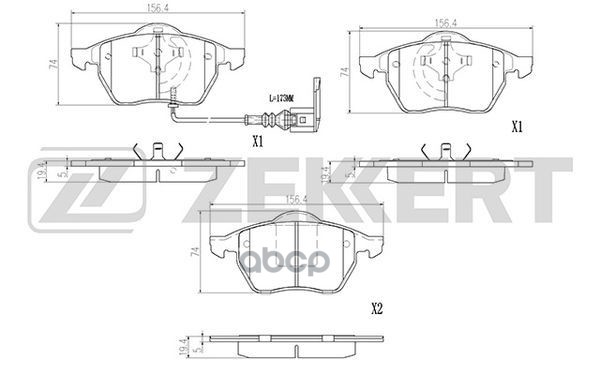 Колодки торм. диск. передн. с датчиком Audi A3 98-  Seat Leon 99-  Skoda Octavia (1U2 1U5) 97-  VW G Zekkert арт. bs-2902