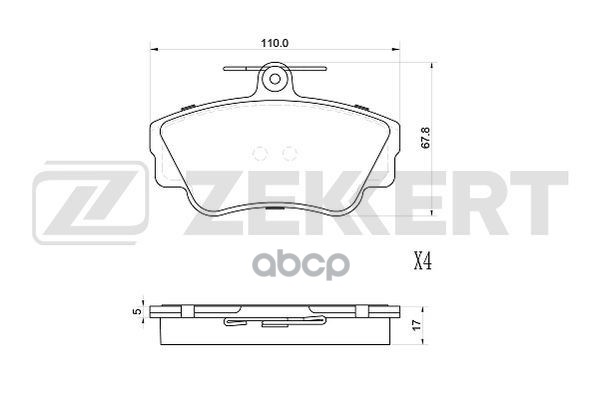 Колодки торм. диск. передн. Volvo 460 89-  480 88- Zekkert арт. bs-2994