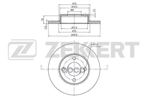Диск торм. перед. Audi 80 IV 86-  90 II 87-  100 76- Zekkert арт. bs-5071