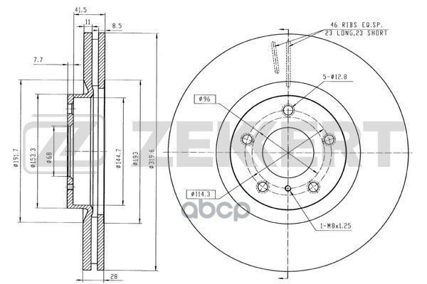 Диск торм. перед. Infiniti G (V36) 07-  M35 (Y50) 08-  Nissan Murano (Z50  Z51) 03- Zekkert арт. bs-5315