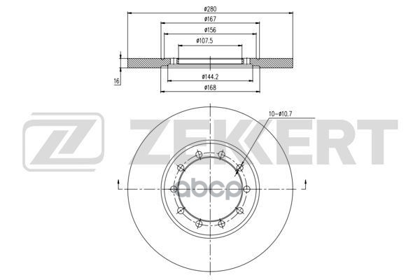 Диск торм. задн. Ford Transit VII 06- Zekkert арт. bs-5330