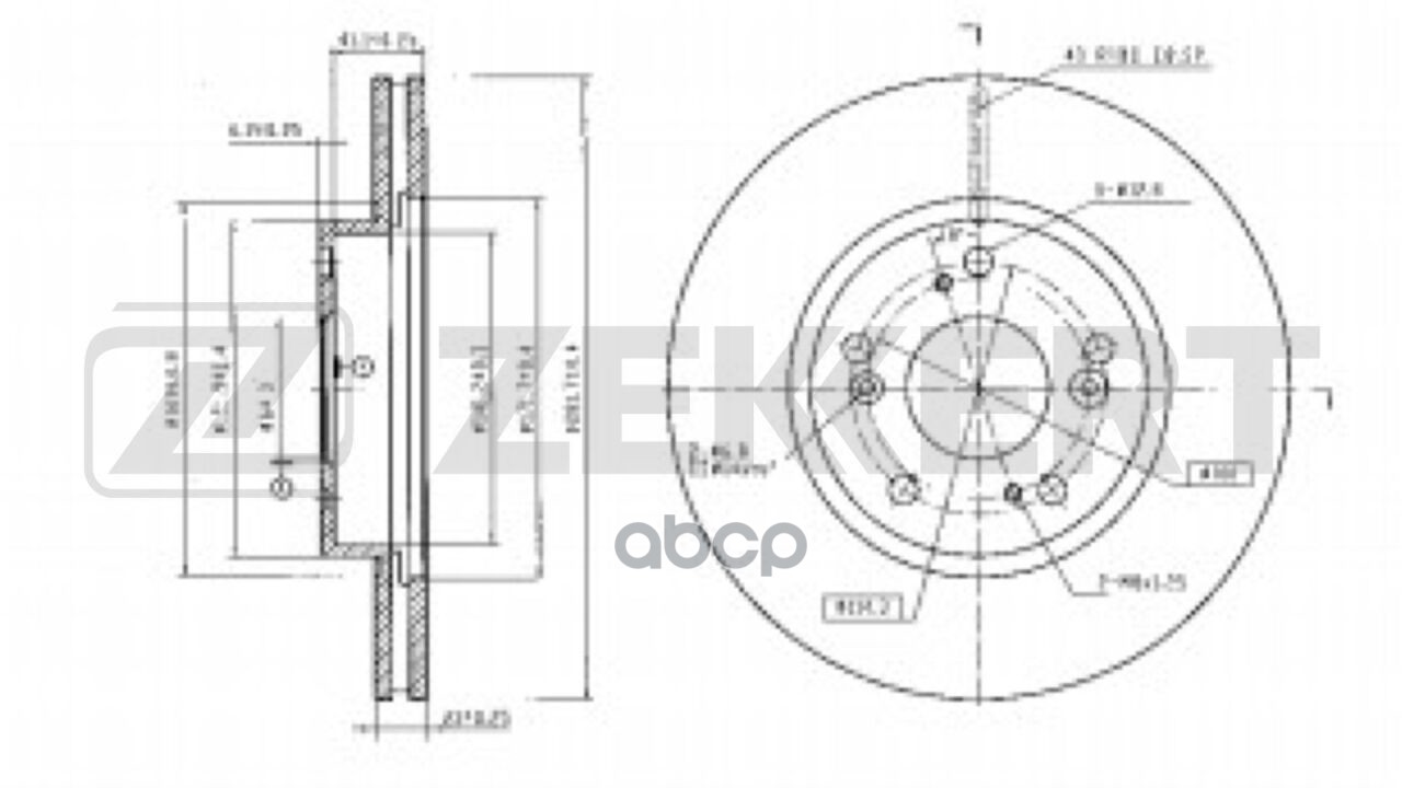 Диск тормозной передний Honda Civic VII-IX 05-  Great Wall C50 11-  Byd F6 08-  G6 09- (с покрытием) Zekkert арт. bs-5366b