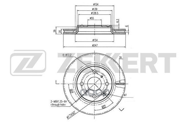 Диск торм. перед. Citroen C1 I  II 05-  Peugeot 107 05-  108 14-  Toyota Aygo (B10) 05- Zekkert арт. bs-5415