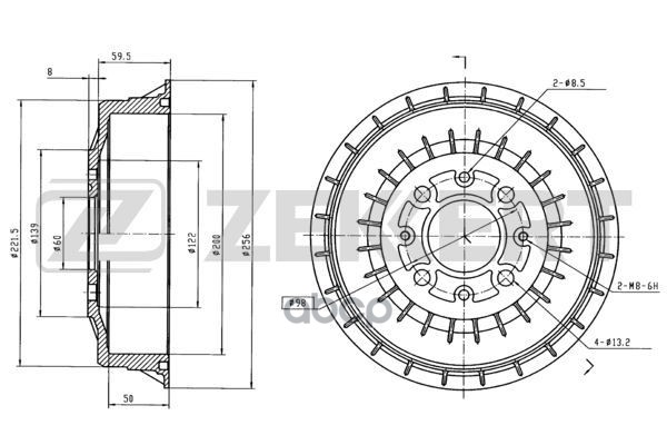 Барабан тормозной задн. Lada 110-112 95-  2108-21099 86-  Kalina 04- Zekkert арт. bs-5519