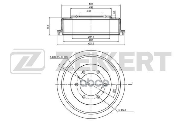 Барабан Торм. Задн.  Mitsubishi L 200 Iii 96-  L 400 95- Zekkert арт. bs-5530