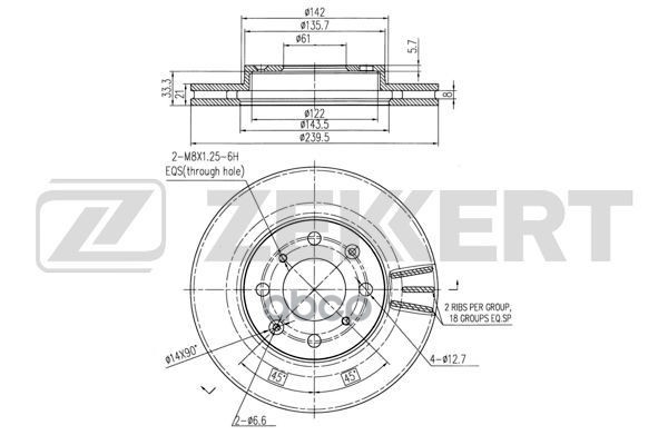 Диск торм. перед. Honda Jazz II 02- Zekkert арт. bs-5677