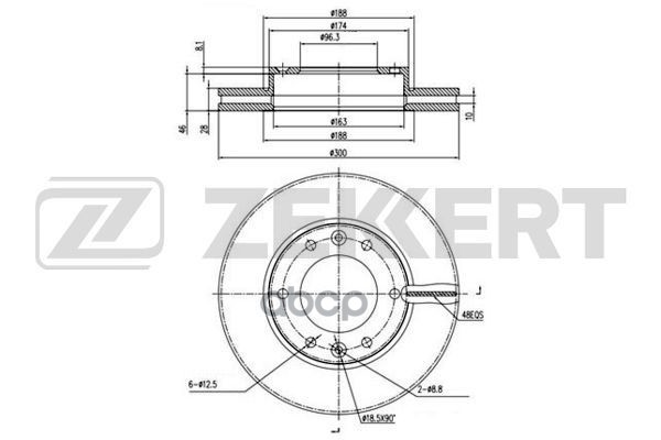Диск Торм. Перед. Kia Carnival Iii 06- Zekkert арт. bs-5756