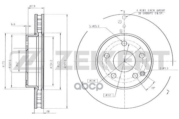 Диск тормозной перед. MB E-Class (211) 02- Zekkert арт. bs-5792
