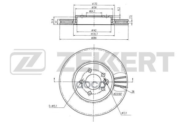 Диск тормозной перед. Rover 75 (RJ) 99- Zekkert арт. bs-5811