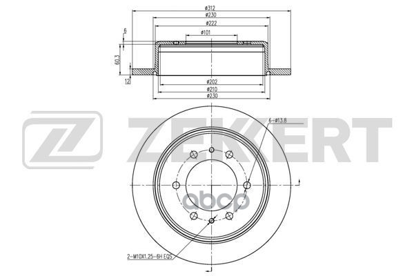 Диск торм. задн. Hummer H3 05- Zekkert арт. bs-5818