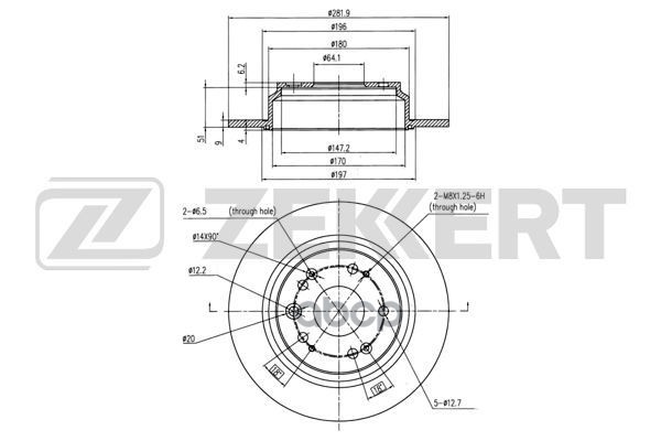 Диск торм. задн. Honda Accord VII 03- Zekkert арт. bs-5820