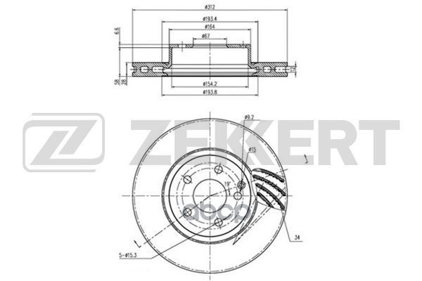 Диск торм. перед. MB CLS (219) 04-  E-Class (211) 02- Zekkert арт. bs-5863