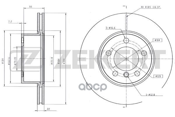 Диск торм. перед. BMW 1 (F21  F20) 10-  3 (F34  F30   F80  F31) 11-  4 (F36  F33   F83  F32  F82) 13 Zekkert арт. bs-5873