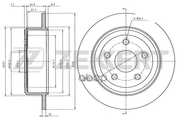 Диск торм. задн. Jeep Wrangler III 07- Zekkert арт. bs-5951