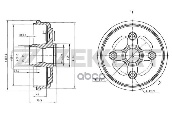 Барабан торм. задн. Daewoo Matiz (M200  M250) 05- Zekkert арт. bs-6185