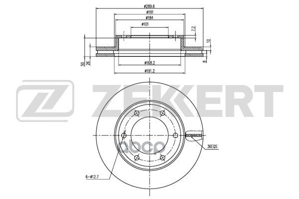 Диск торм. перед. Isuzu D-MAX 07- Zekkert арт. bs-6337