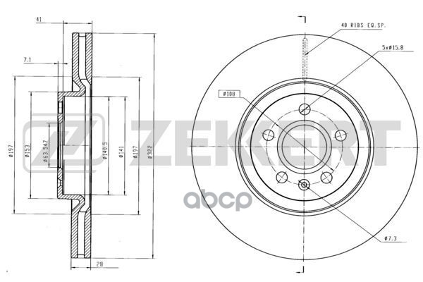 Диск торм. перед. Volvo S90 II 16-  V90 II 16-  XC60 II 17-  XC40 17- Zekkert арт. bs-6425