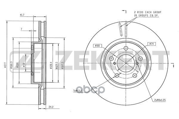 Диск тормозной перед. Subaru Impreza 17- Zekkert арт. bs-6447