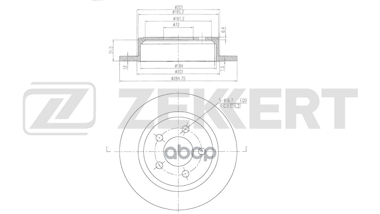 Диск Тормозной Задн. Jeep Cherokee 01-  Wrangler Ii 96- Zekkert арт. bs-6684
