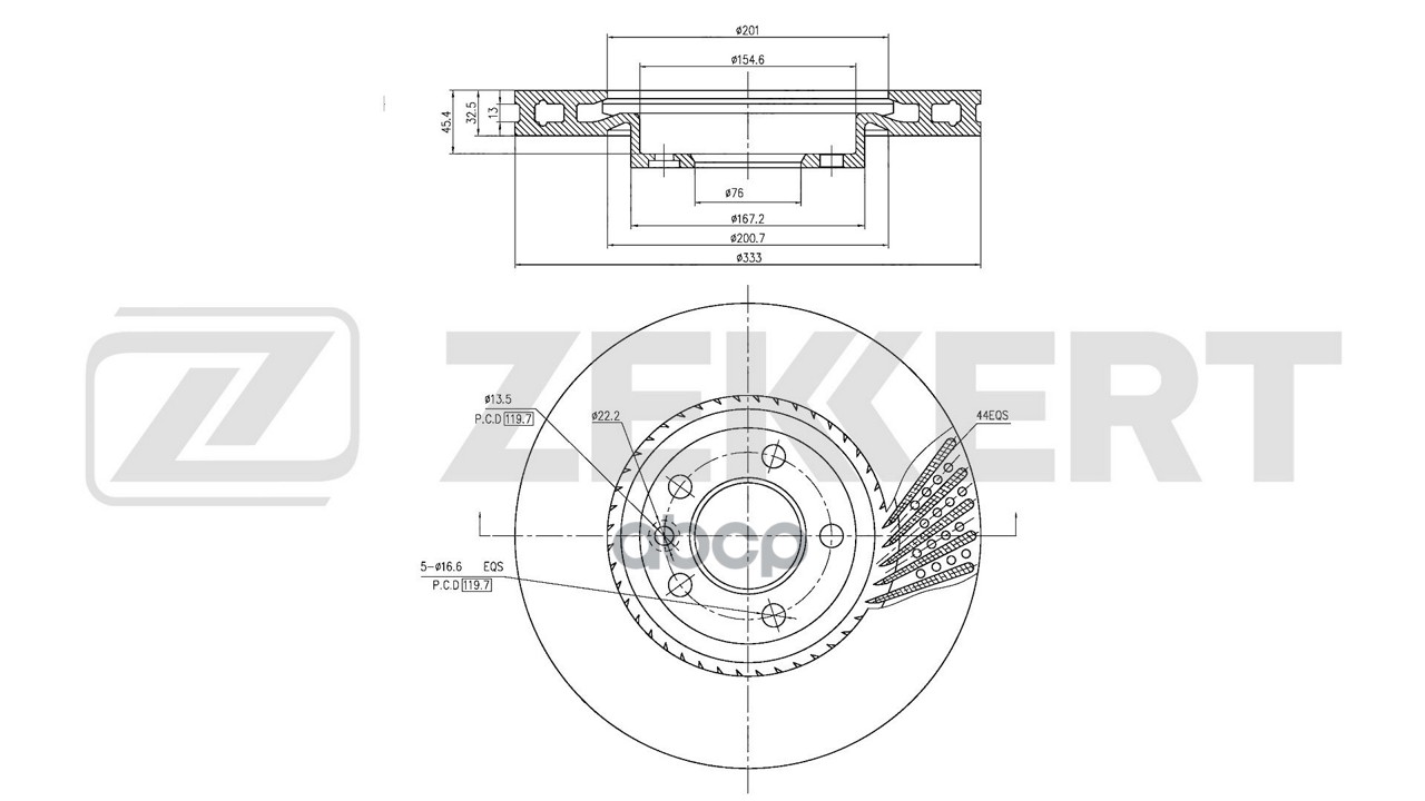 Диск тормозной перед. VW Transporter V 03-  Multivan V 03- Zekkert арт. bs-6694