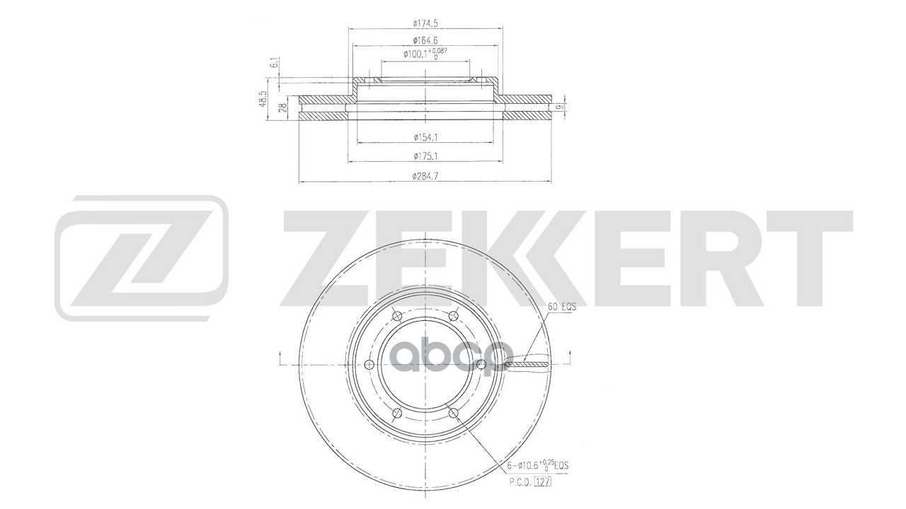 Диск Тормозной Перед. Toyota Hiace (H10  H20) 87- Zekkert арт. bs-6813