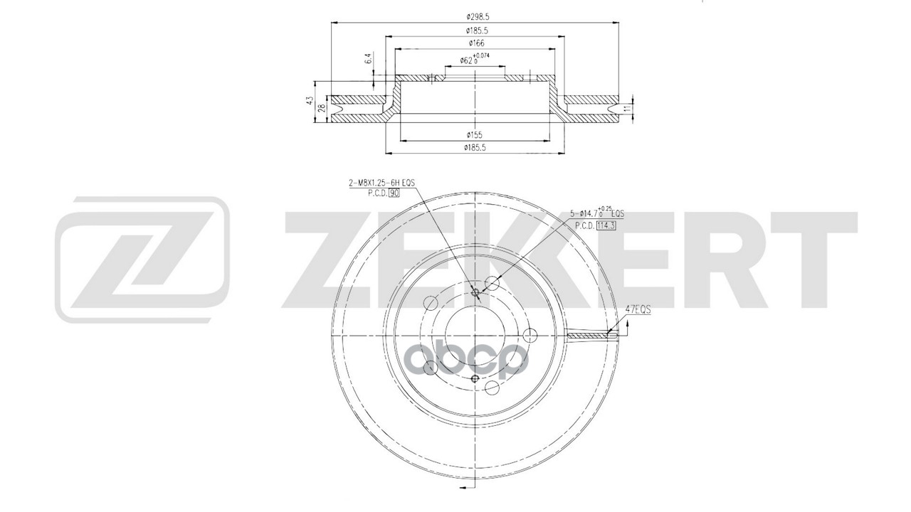 Диск тормозной перед. Toyota Corolla (E210  EA10  EH10) 19-  C-HR (X10) 16- Zekkert арт. bs-6816
