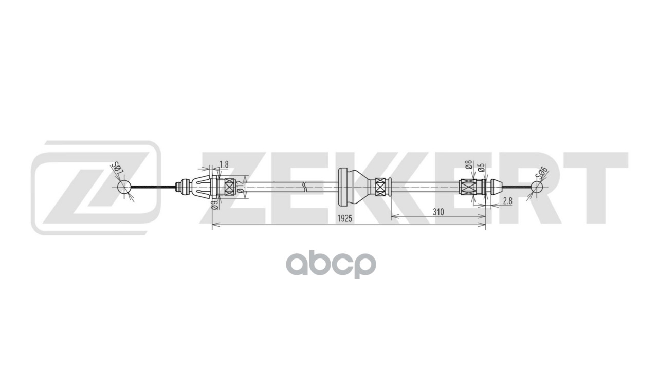 Трос капота Mitsubishi Lancer IX X 07- Zekkert арт. bz-1941