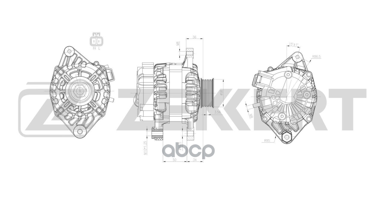 Генератор Kia Ceed 06-  Cerato II III 09-  Soul II 09-  Hyundai Solaris IV 10-  Elantra IV V 06- Zekkert арт. ge-1002