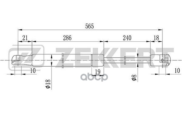 Пружина газовая капота Kia Sorento 02-  Lancia Ypsilon (312_) 11- Zekkert арт. gf-1835