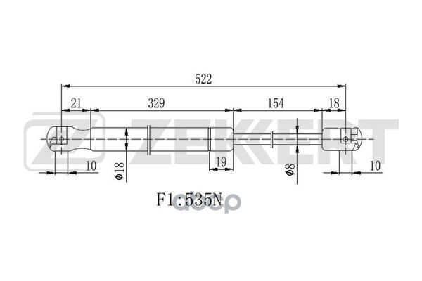 Амортизатор  багажника SKODA RAPID (2013>) Zekkert арт. gf2244