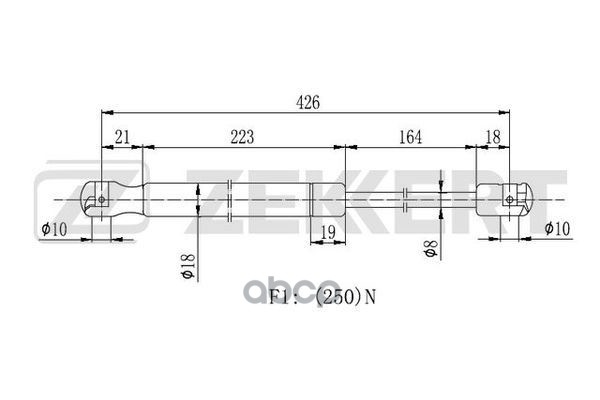 Пружина газовая капота Opel Antara 06-  Chevrolet Captiva (C100 C140) 06- Zekkert арт. gf-2299