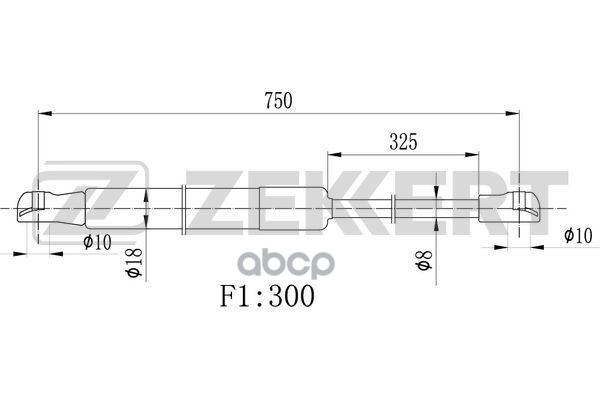 Пружина газовая капота Volvo S40 95-  V40 95- Zekkert арт. gf-2405