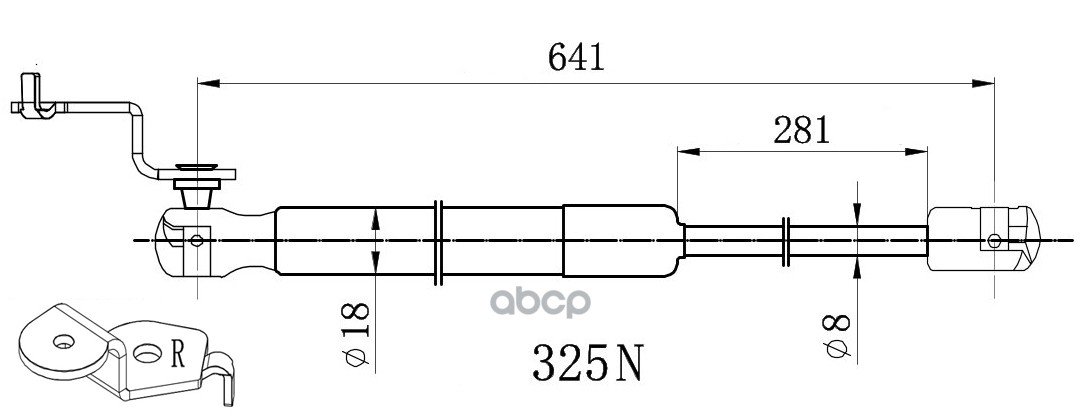 Пружина газовая капота Lexus RX (_U3_) 03- Zekkert арт. gf-2550