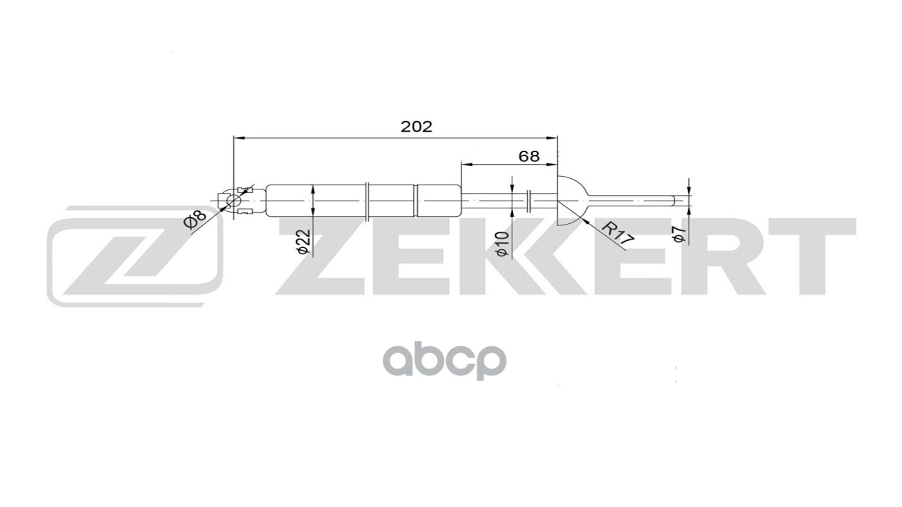 Пружина газовая капота MB C-Class (W202  S202) 93- Zekkert арт. gf-2622