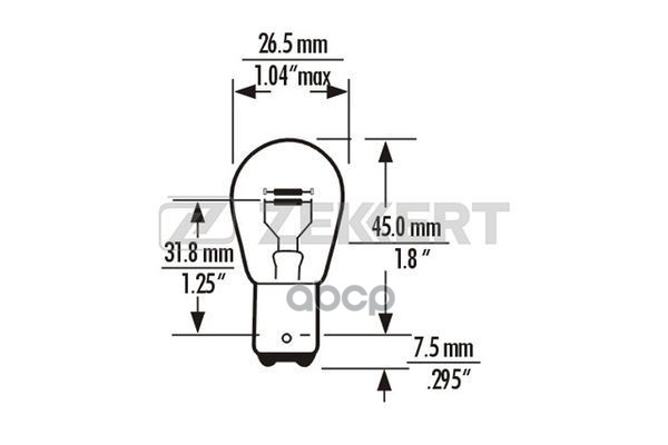 Лампа P21/5W 24V 21/5W Bay15d (Миним. Кол-Во Заказа 10 Шт) Zekkert арт. lp-1089
