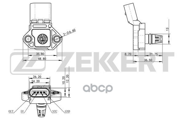 Датчик давления воздуха Skoda Octavia (5E3  NL3  NR3) 12-  Rapid (NH3 NK3 NK6) 12-  Karoq (NU7 ND7) Zekkert арт. se-1035