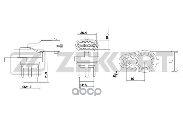 Датчик положения коленвала Kia Sportage II 04-  Hyundai Santa Fe II 06-  Tucson 04-  Ford Focus II Zekkert арт. se-4012