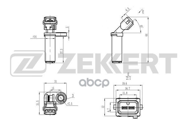 Датчик положения коленвала Ford Focus II 03-  Mondeo IV 07-  Fiesta IV-VI 99-  Volvo S40 II 05-  V50 Zekkert арт. se-4045