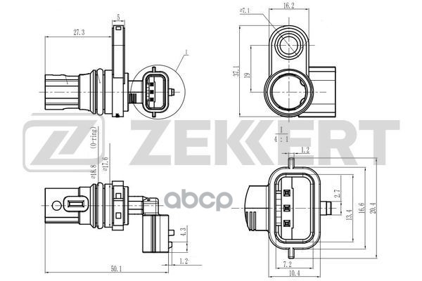 Датчик положения коленвала Nissan Qashqai (_J10_) 08-  X-Trail (T31) 07-  Tiida (C11) 07-  Renault M Zekkert арт. se-4080