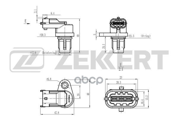 Датчик положения коленвала Fiat Ducato (244  250) 02-  UAZ Patriot 06- Zekkert арт. se-4100