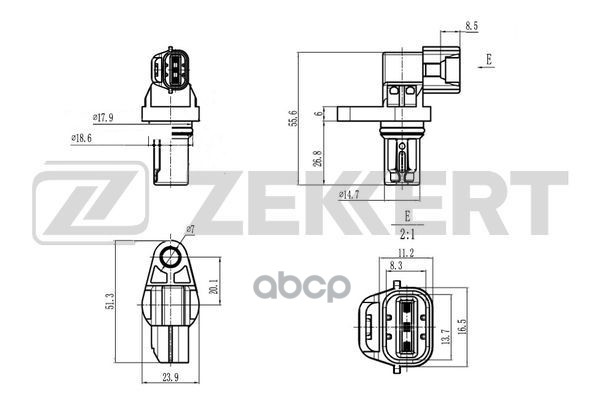 Датчик положения распредвала Mazda 3 03-  2 II 07-  Xedos 94-  323 VI 98- Zekkert арт. se-5047