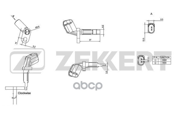 Датчик ABS передн. прав. Audi A6 III  IV 04-  A4 IV 07-  Q5 08-  A8 II  III 02-  VW Phaeton 02- Zekkert арт. se-6024