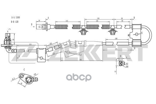 Датчик ABS передн. лев. Hyundai Tucson 04- Zekkert арт. se-6102