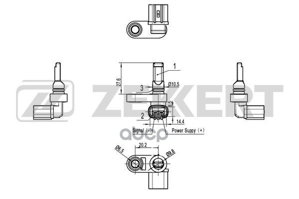 Датчик ABS лев. Toyota 4 Runner (N210  N280) 02-  LC 200 07-  LC Prado 120  150 02-  Lexus GX (URJ15 Zekkert арт. se-6112