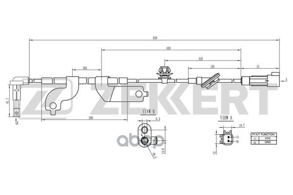 Датчик ABS передн. лев. Mitsubishi Outlander II  III 06-  Lancer VIII 08-  Pajero IV 06-  ASX 10- Zekkert арт. se-6163
