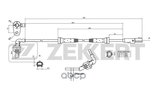 Датчик ABS задн. прав. Renault Logan II 13-  Sandero II 13- Zekkert арт. se-6175